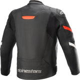 Damoto Faster V2 Motorcycle Leather Jacket Motorbike Jacket Black/Flou Red