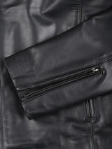 Clinton Men's Black Cafe Racer Leather Jacket