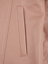 Kandis Women Pink Real Leather Car Coat