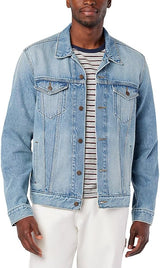 Men's Classic Button-Down Blue Denim Trucker Jacket