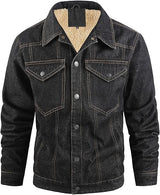 Men's Winter Warm Fleece Lined Denim Jacket