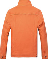 Mens Denim Jacket Ripped Slim Jean Jacket Coat