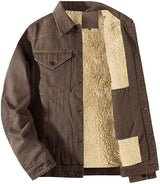 Men's Winter Warm Fleece Lined Denim Jacket