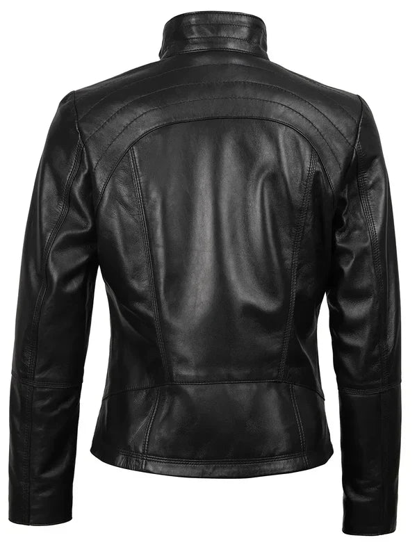 Acerra Women's Black Biker Style Jacket