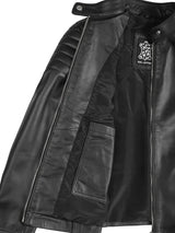 Women's Black Cafe Racer Leather Jacket