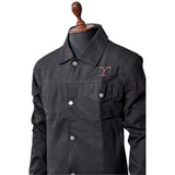 Mens Yellowstone Cole Hauser Rip Wheeler Stylish Denim Black Cotton Jacket