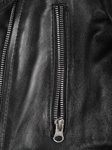 Colleen Women’s Cropped Black Biker Style Leather Jacket