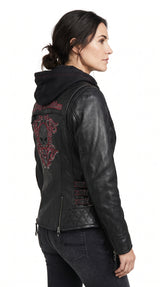 Harley Davidson Women’s Scroll Skull Leather Jacket