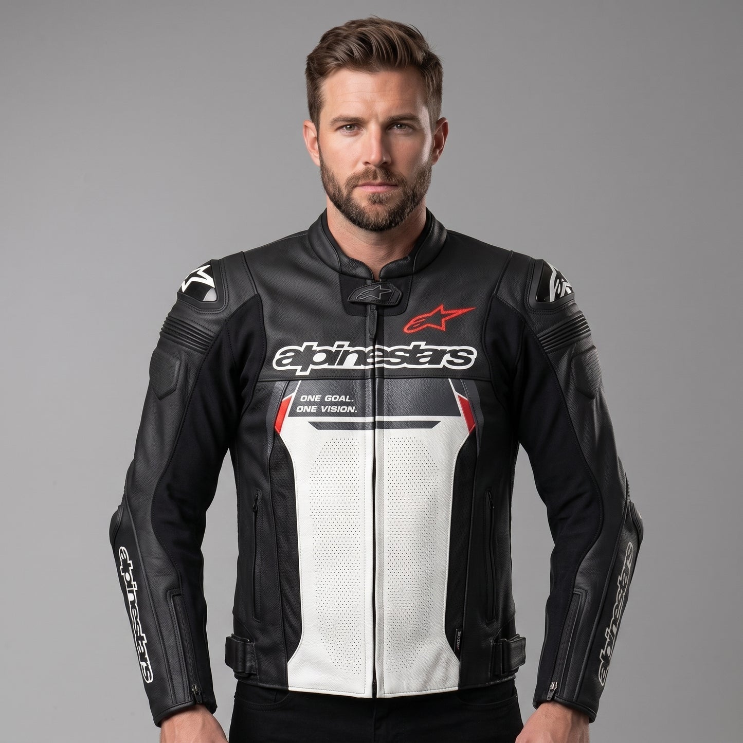 Alpinestars Missile Ignition V2 Leather Motorcycle Motorbike Jacket - CE Armor Cowhide
