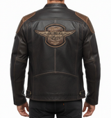 Harley-Davidson Men's Trostel Triple Vent System Leather Jacket, Biker Leather Jacket