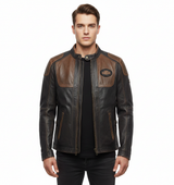 Harley-Davidson Men's Trostel Triple Vent System Leather Jacket, Biker Leather Jacket