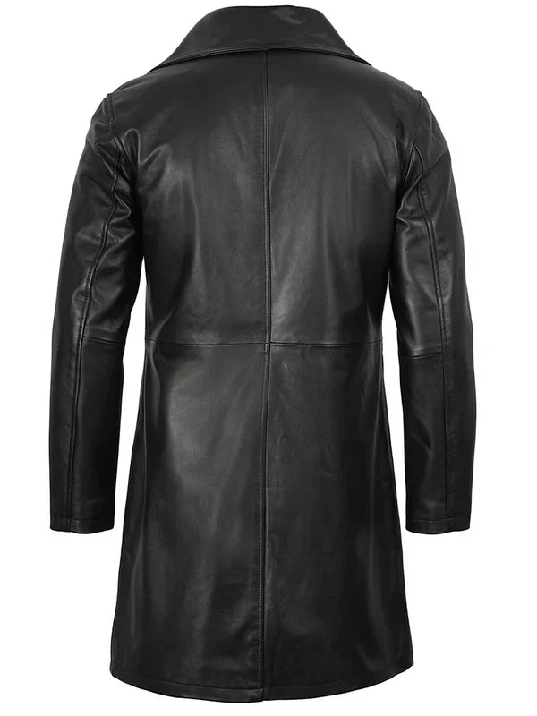 Jackson Men's Black 3/4 Length Real Leather Car Coat