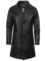 Jackson Men's Black 3/4 Length Real Leather Car Coat
