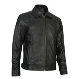 Reeves Men's Vintage Black Harrington Leather Jacket