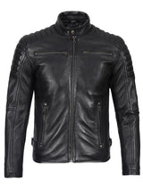 Felix Men's Black Biker Style Leather Jacket