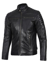 Felix Men's Black Biker Style Leather Jacket