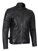 Felix Men's Black Biker Style Leather Jacket