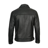Reeves Men's Vintage Black Harrington Leather Jacket