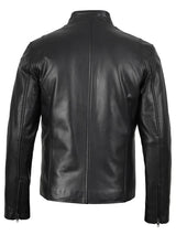 Clinton Men's Black Cafe Racer Leather Jacket