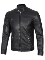 Carrie Men's Black Cafe Racer Leather Jacket