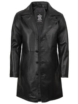 Jackson Men's Black 3/4 Length Real Leather Car Coat