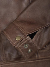 Mens Chocolate Brown Harrington Leather Jacket