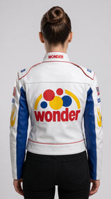 Ricky Bobby Inspired Racing Jacket – Premium Women's Motorsport Style Leather Jacket