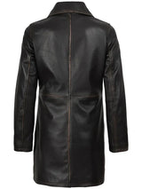 Winchester Women's Distressed Dark Brown Leather Coat