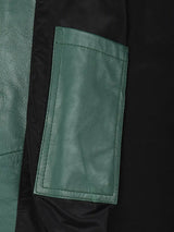 Kandis Women's Green Real Leather Car Coat