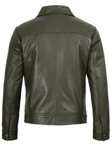 Men's Dark Green Harrington Leather Jacket