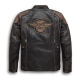 Harley-Davidson Men's Trostel Triple Vent System Leather Jacket, Biker Leather Jacket