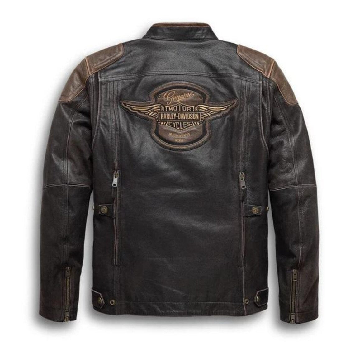 Harley-Davidson Men's Trostel Triple Vent System Leather Jacket, Biker Leather Jacket
