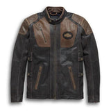 Harley-Davidson Men's Trostel Triple Vent System Leather Jacket, Biker Leather Jacket
