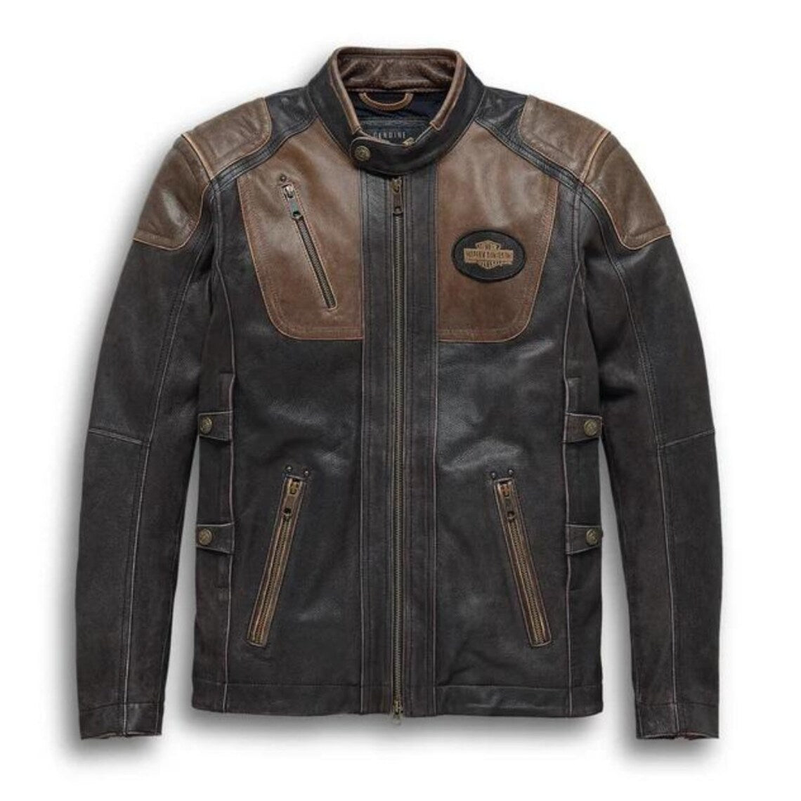 Harley-Davidson Men's Trostel Triple Vent System Leather Jacket, Biker Leather Jacket
