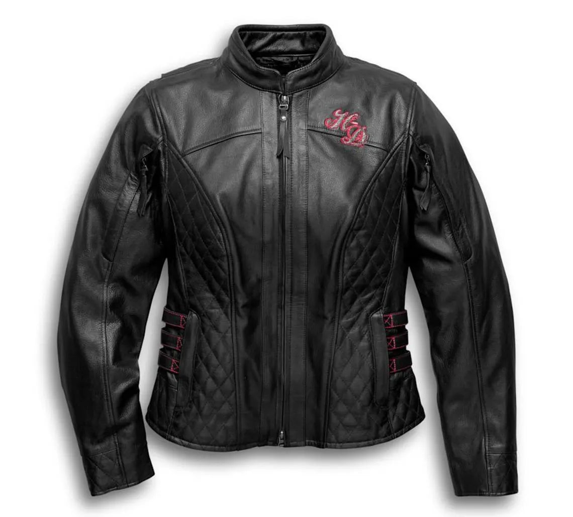 Harley Davidson Women’s Scroll Skull Leather Jacket
