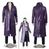 Men's Purple Crocodile Texture Long Leather Trench Coat – Gothic Fashion Overcoat
