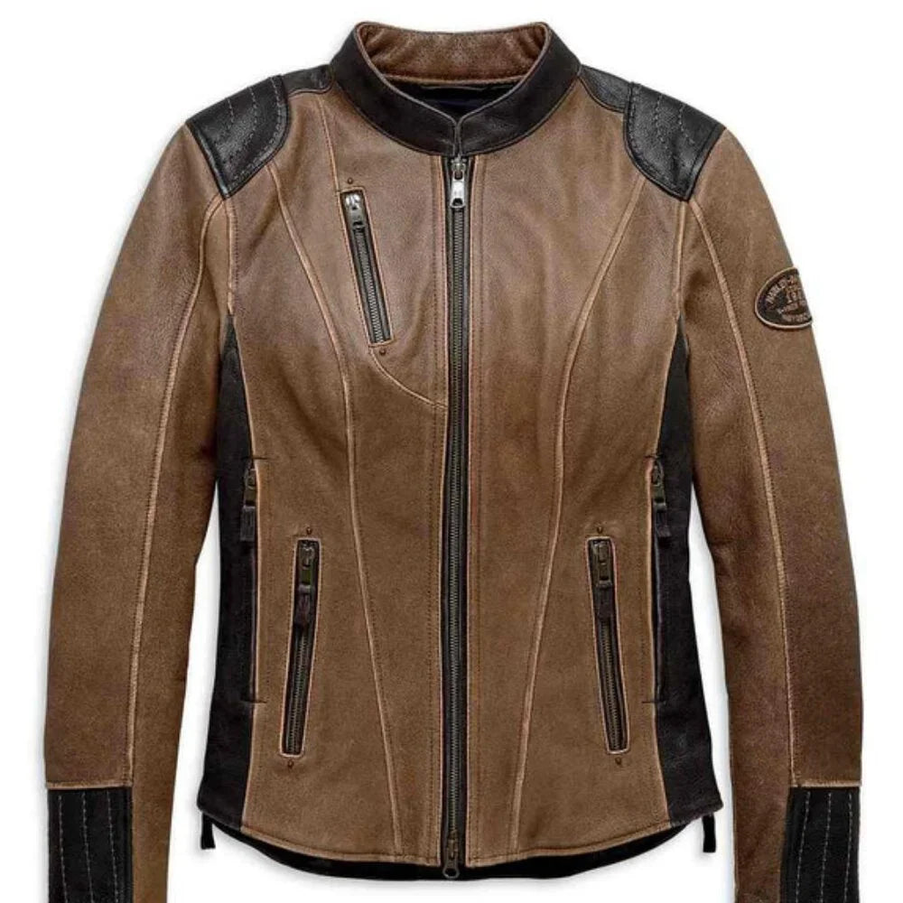 Women's Harley-Davidson Brown Leather Riding Jacket