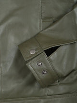 Men's Dark Green Harrington Leather Jacket