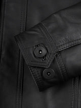 Tavares Men's Matte Black Biker Style Leather Jacket