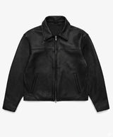 Men’s Black Sheep Leather Jacket Classic Minimalist Zip Up Bomber Biker Style