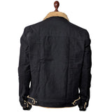 Mens Black Denim Sherpa Jacket Winter Fleece Lined Jean Trucker Warm Fur Coat