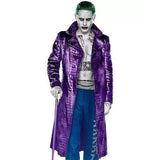 Men's Purple Crocodile Texture Long Leather Trench Coat – Gothic Fashion Overcoat