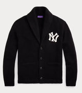 Unisex Knit Shawl Collar Button-Up Yankees Cardigan Sweater