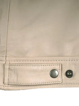 Men's Beige Real Leather Harrington Jacket